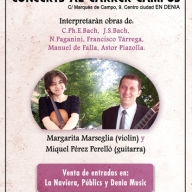
		  CONCIERTO DE MIQUEL PREZ PERELL (GUITARRA) Y MARGHERITA MARSEGILIA (VIOLN) - DENIA (ALICANTE)